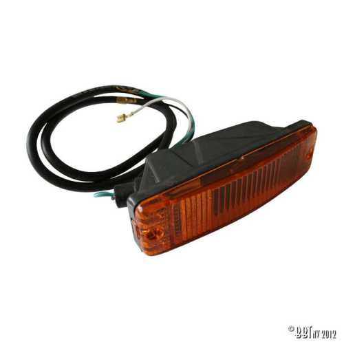 Front turn signal indicator, L/R, orange lens European model. Mounting in bumper.