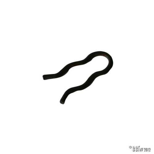 Securing clips for dowel pin emergency brake handle