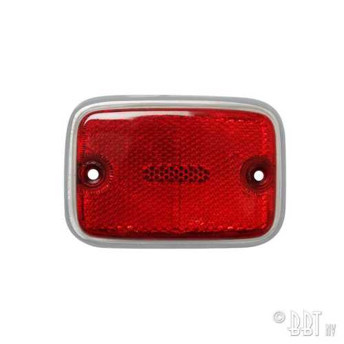 Side reflector lens rear - red/silver