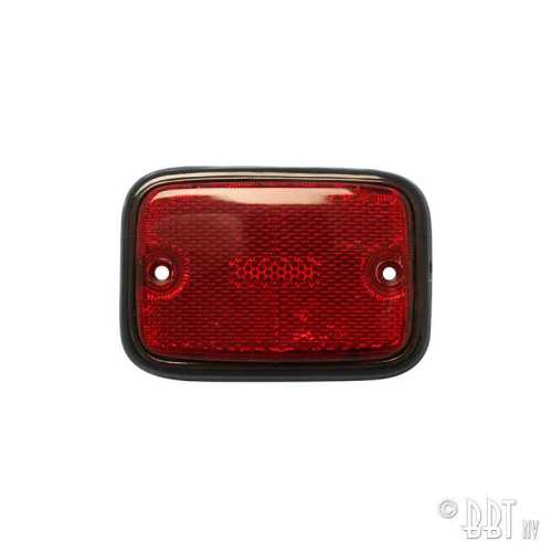 Side reflector lens rear - red-black