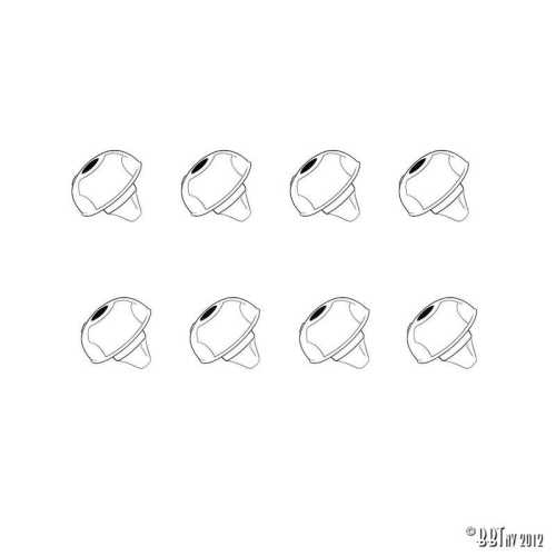 Anti-rattle doorglass, 8 pieces