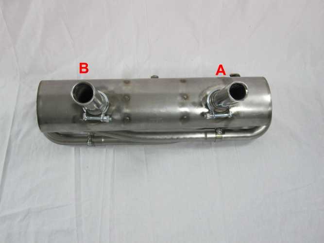 Ahnendorp VW Beetle Type 1 Customsport Exhaust - stainlees steel - carb. heading - w/o tail pipes