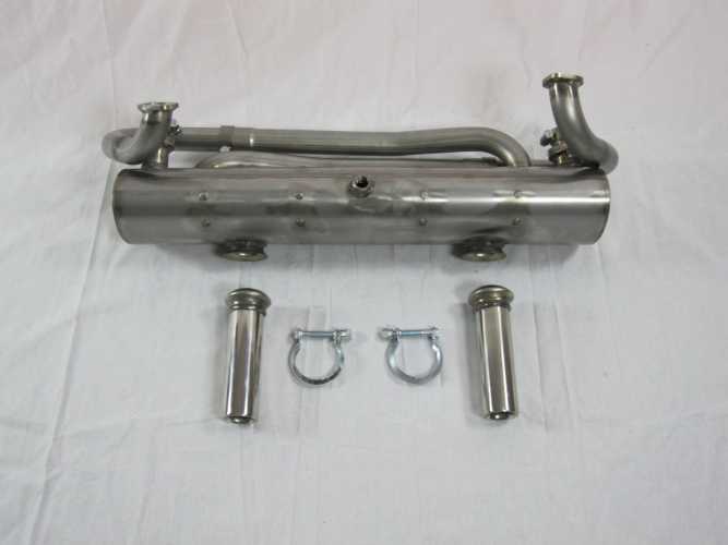 Ahnendorp VW Beetle Type 1 Customsport Exhaust - stainlees steel - carb. heading - w/o tail pipes