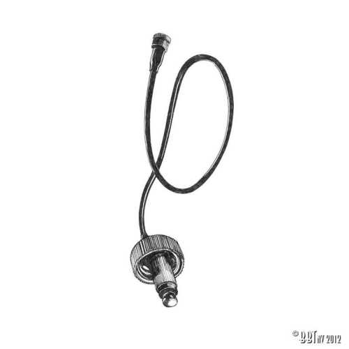 Washer bottle cap, with tube up the spare wheel