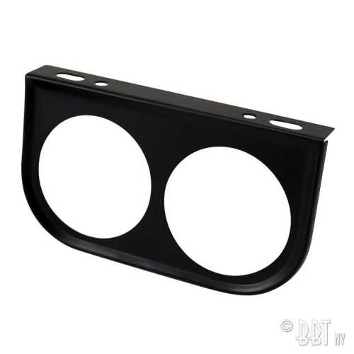 Gauge mount bracket 2 holes, 52 mm, black