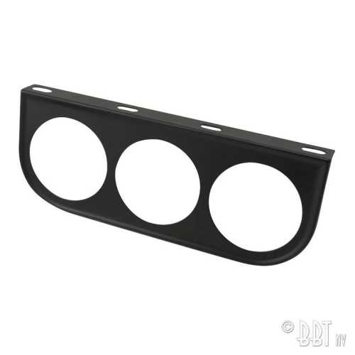 Gauge mount bracket 3 holes, 52 mm, black