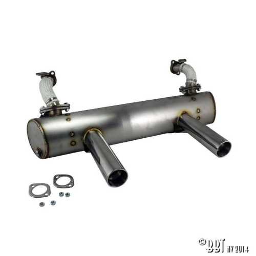 Exhaust, Vintage Speed German look, with pre-heat risers, Stainless steel