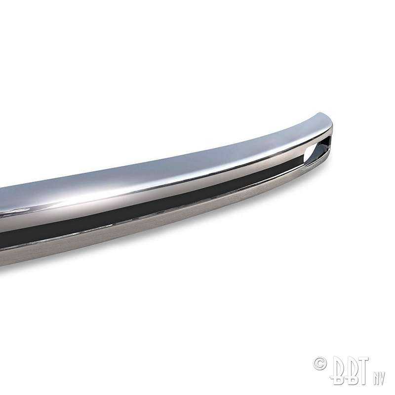 Bumper, square European front, With indicator holes, chrome Brazilian quality