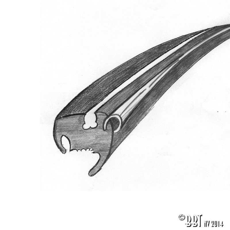 Front window seal 'Deluxe' (alu trim)