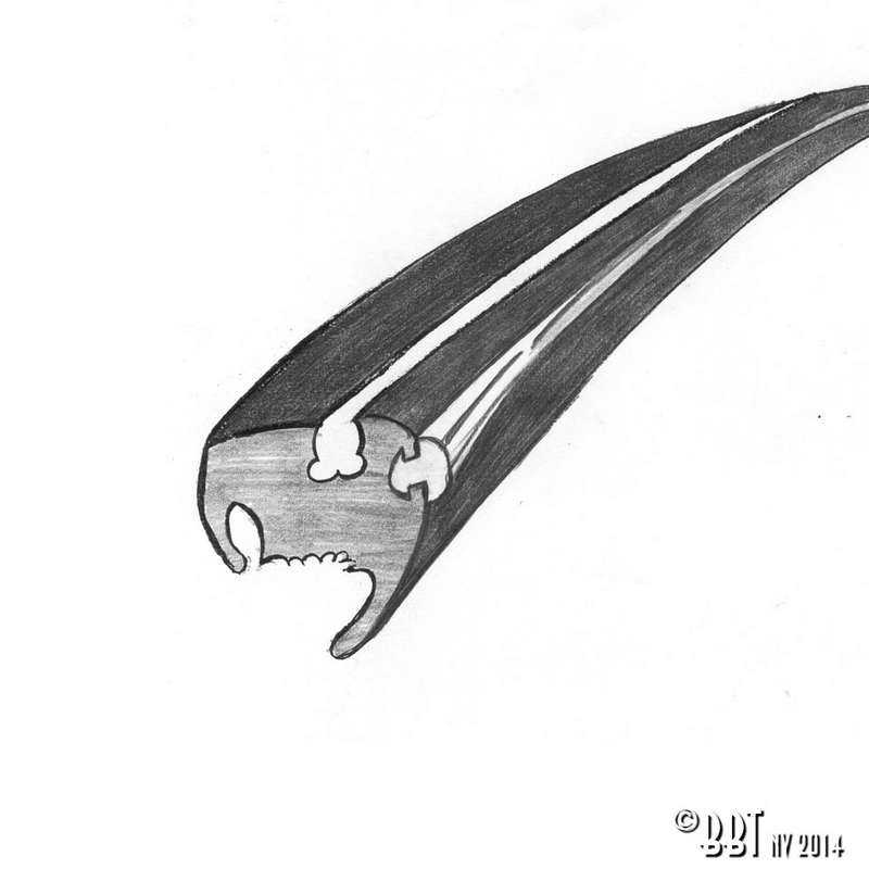 Rear window seal 'Deluxe' (plastic trim)