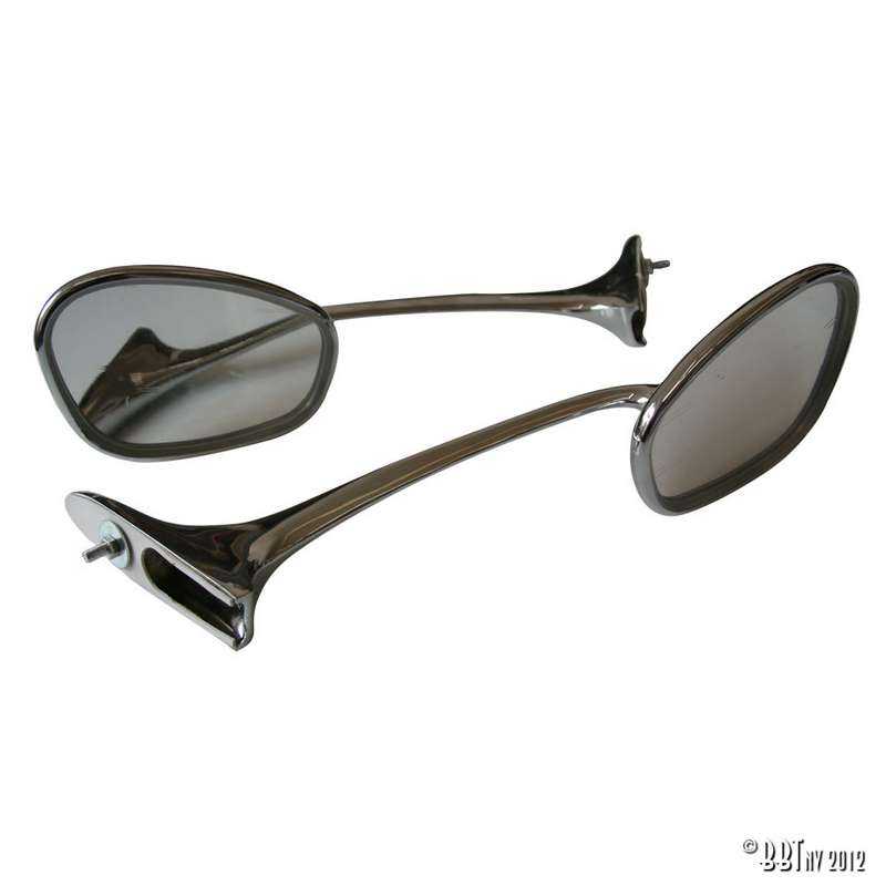 Swan neck, mirrors, as pair