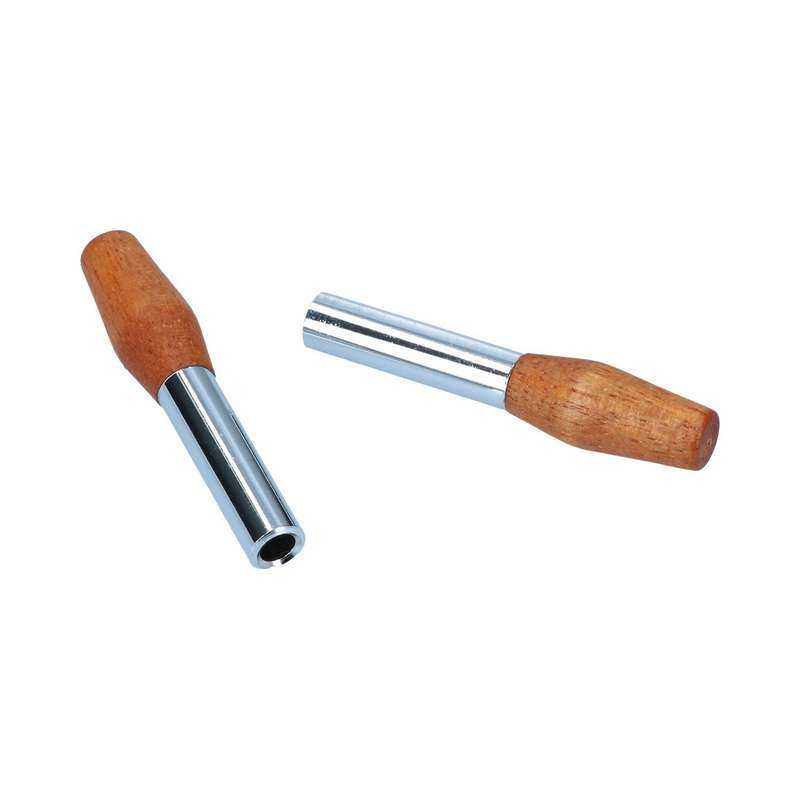 Door lock pulls chrome/wood