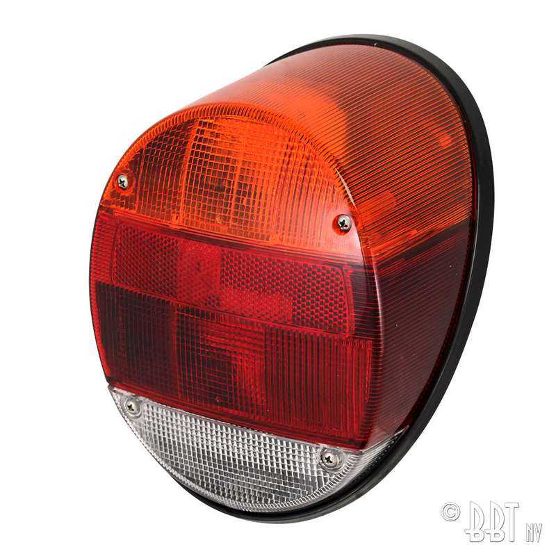 Rücklicht, links oder rechts, europäische Variante orange/rot/transparent, Montagebasis schwarz, Stück