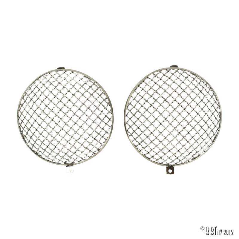Headlight grilles 'Vintage' stainles steel, as pair