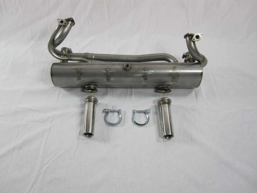 Ahnendorp VW Beetle Type 1 Customsport Exhaust - stainlees steel - carb. heading - w/o tail pipes