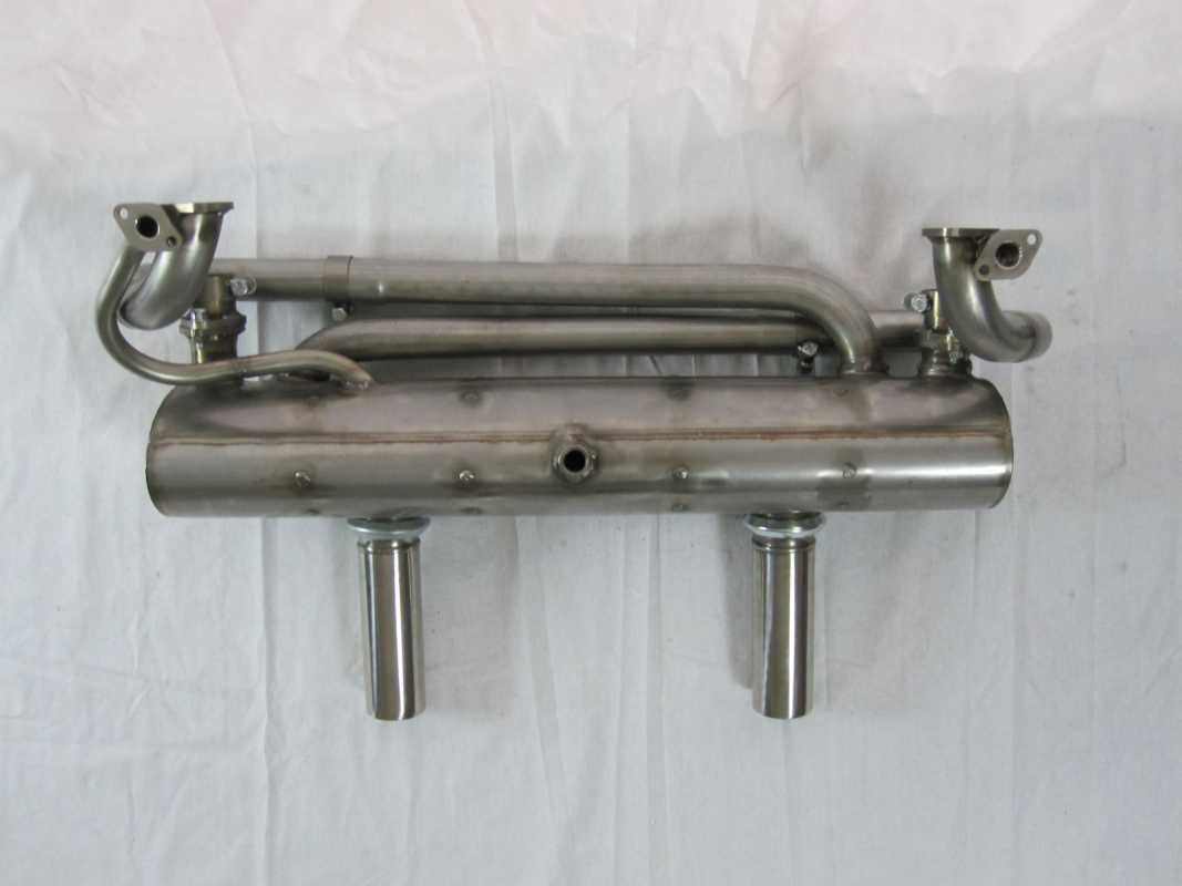 Ahnendorp VW Beetle Type 1 Customsport Exhaust - stainlees steel - carb. heading - w/o tail pipes