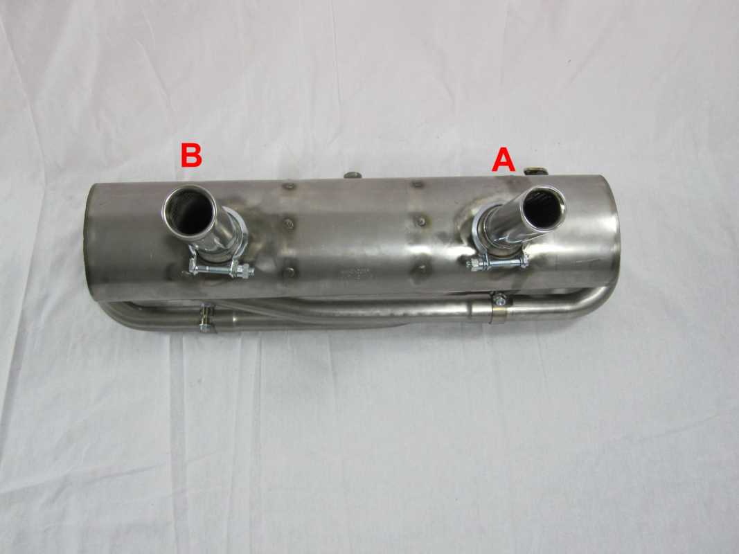 Ahnendorp VW Beetle Type 1 Customsport Exhaust - stainlees steel - carb. heading - w/o tail pipes