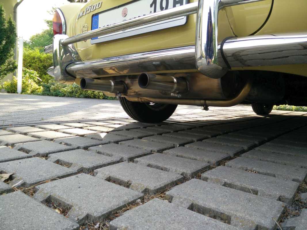 Ahnendorp VW Beetle Type 1 Customsport Exhaust - stainlees steel - carb. heading - w/o tail pipes