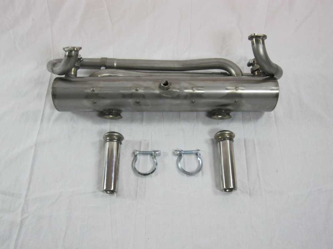Ahnendorp VW Beetle Type 1 Customsport Exhaust - stainlees steel - carb. heading - w/o tail pipes