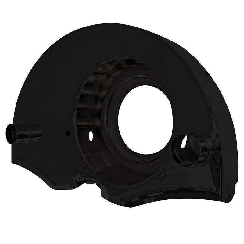 Black fan shroud with ducts