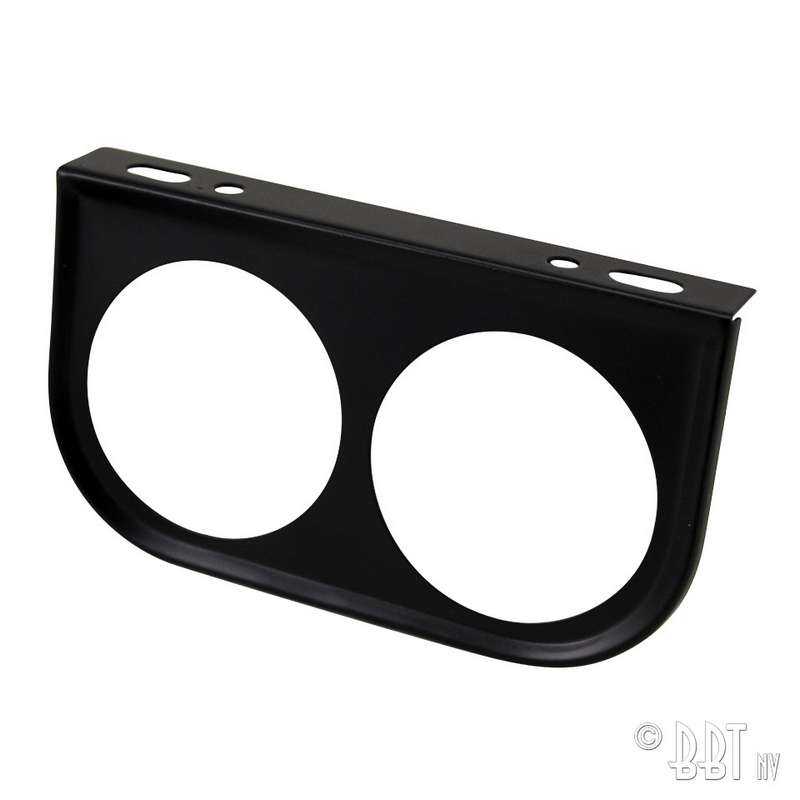 Gauge mount bracket 2 holes, 52 mm, black