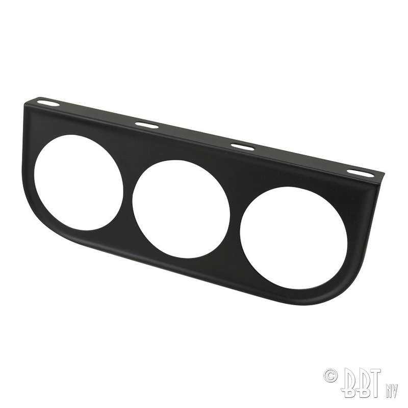 Gauge mount bracket 3 holes, 52 mm, black