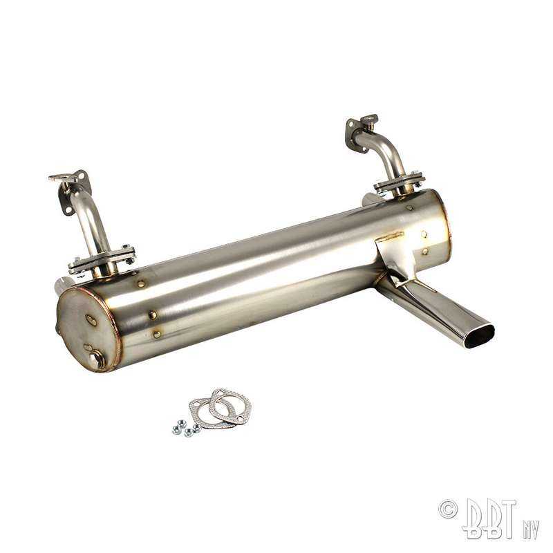 Exhaust 25/30hp, Vintage Speed, single exhaust with pre-heat risers, Stainless steel