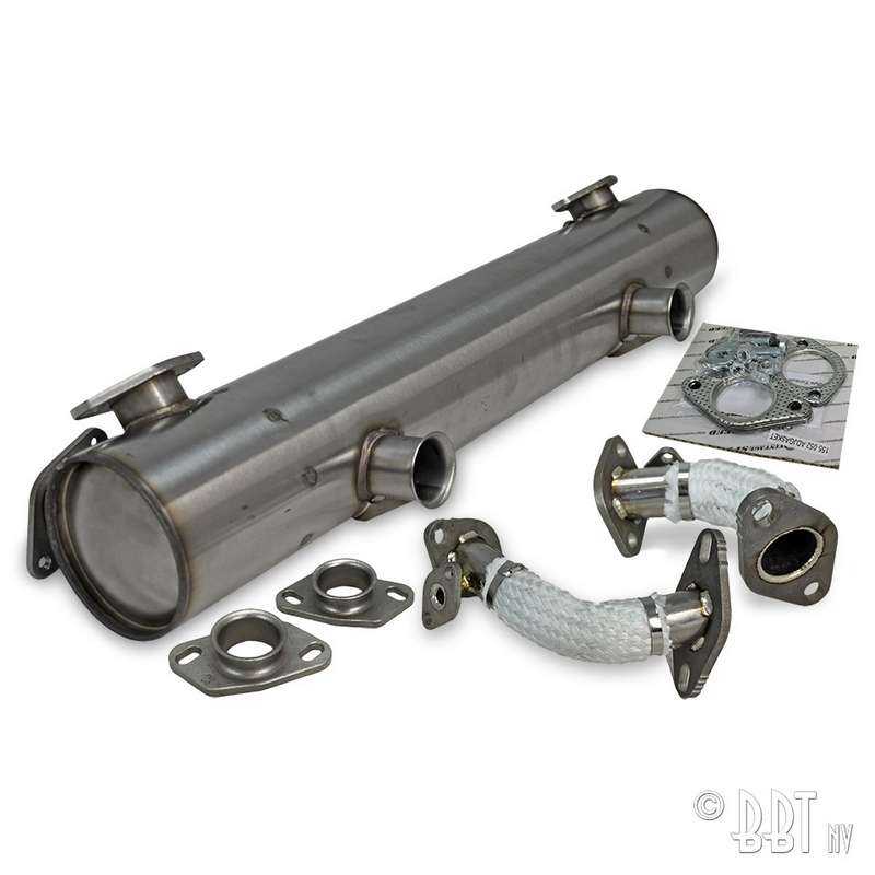Exhaust - Vintage Speed Classic Look - with pre-heat risers, Stainless steel