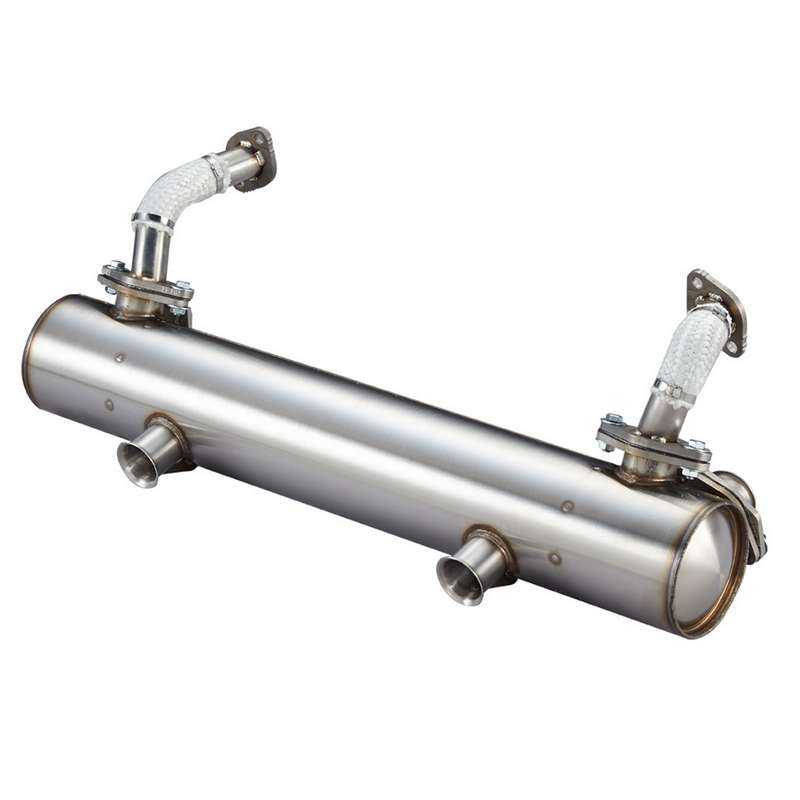 Exhaust 'Vintage Speed' Classic Look, without pre-heat risers / Stainless steel