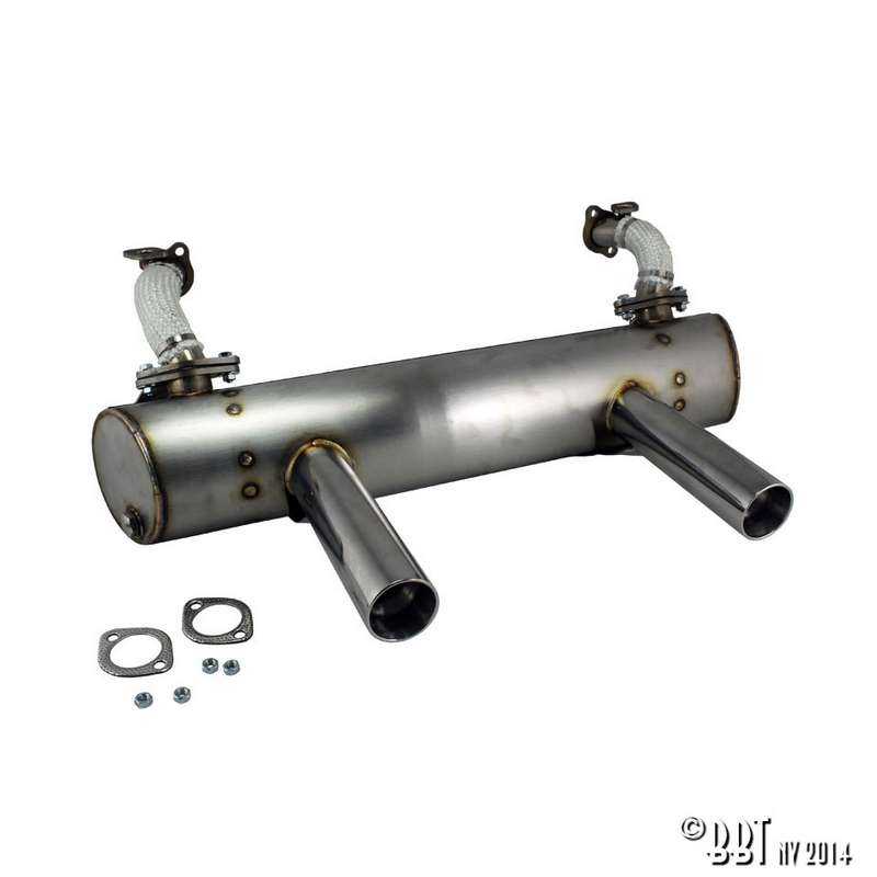 Exhaust, Vintage Speed German look, with pre-heat risers, Stainless steel