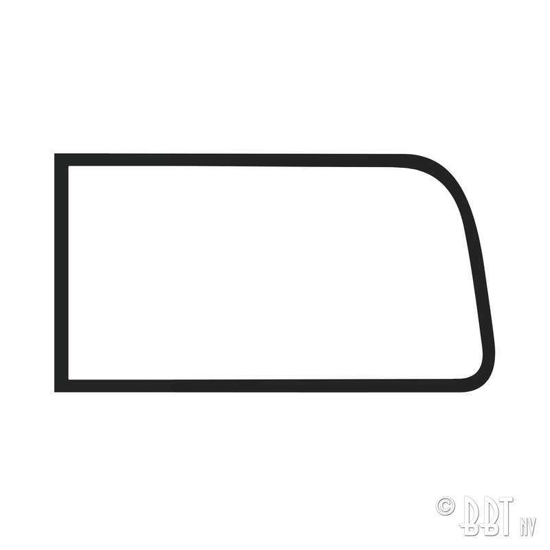 Rear side window seal with ventwing 'Deluxe' (alu trim)