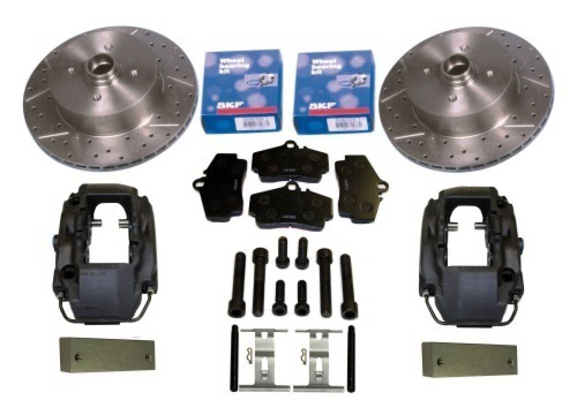 Brakesystem ventilated discs beetle front 4x130 Porsche style perforated and slotted