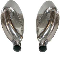 Exhaust set, Sport, rear, 60 mm inside/outside tubing, Stainless Steel, polished. With TÜV/EEC approval 993