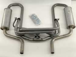 B.A.S. Spezial Auspuffanlage Streetsport Stahl mit Vorwärmung VW Käfer Typ 1 Ahnendorp Fächerkrümmer schiebbar