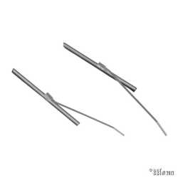 Wiper blade + arm, grey, pair, 18.50cm